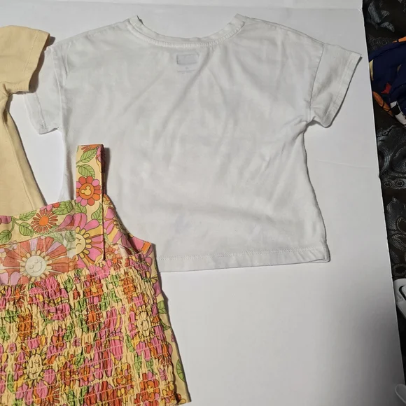 4T Girls' Floral Skirt With Matching Tops - Pink, White and Yellow - Picture 10 of 16